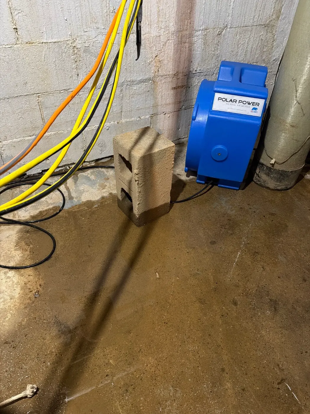 Basement water extraction in Fortville Indiana home